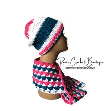 Load image into Gallery viewer, Crochet Beanie and Scarf Set
