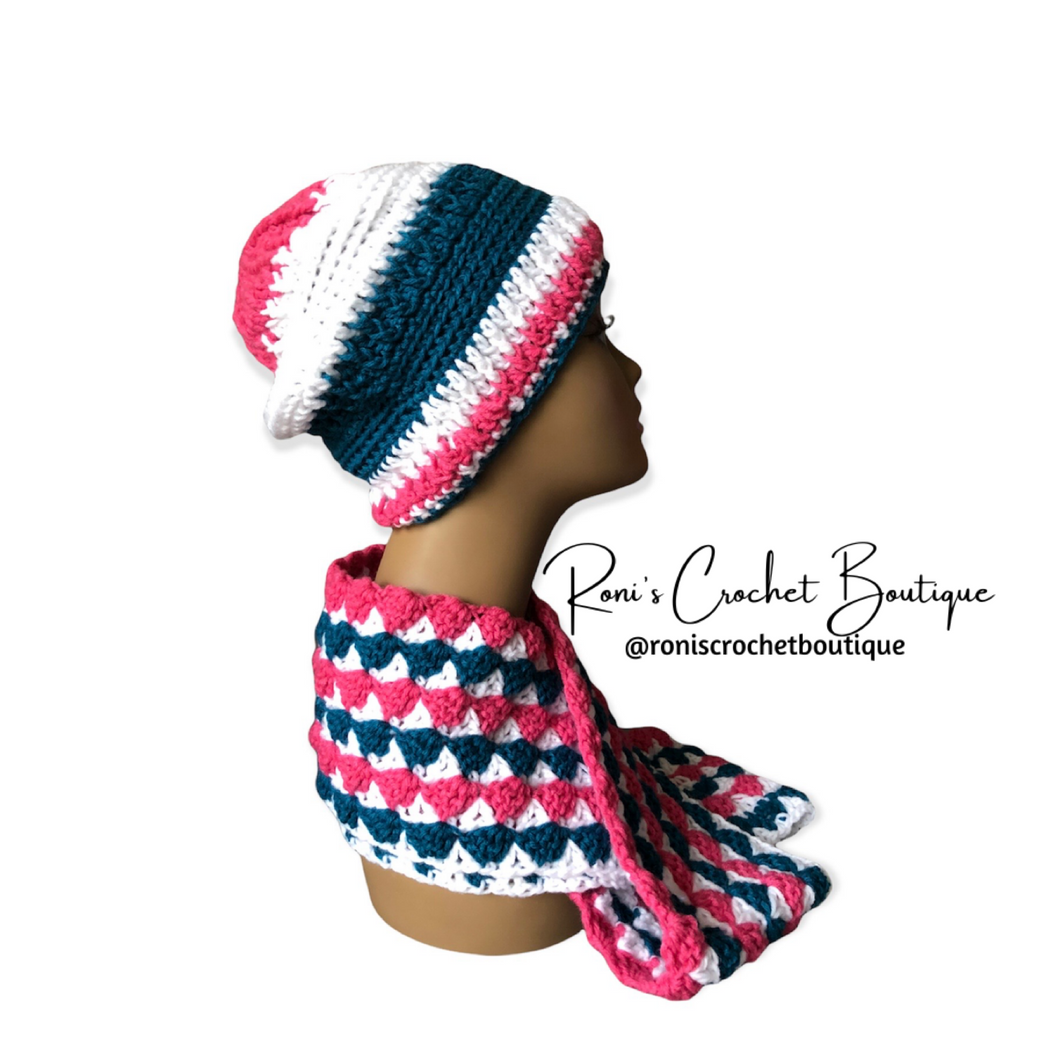 Crochet Beanie and Scarf Set