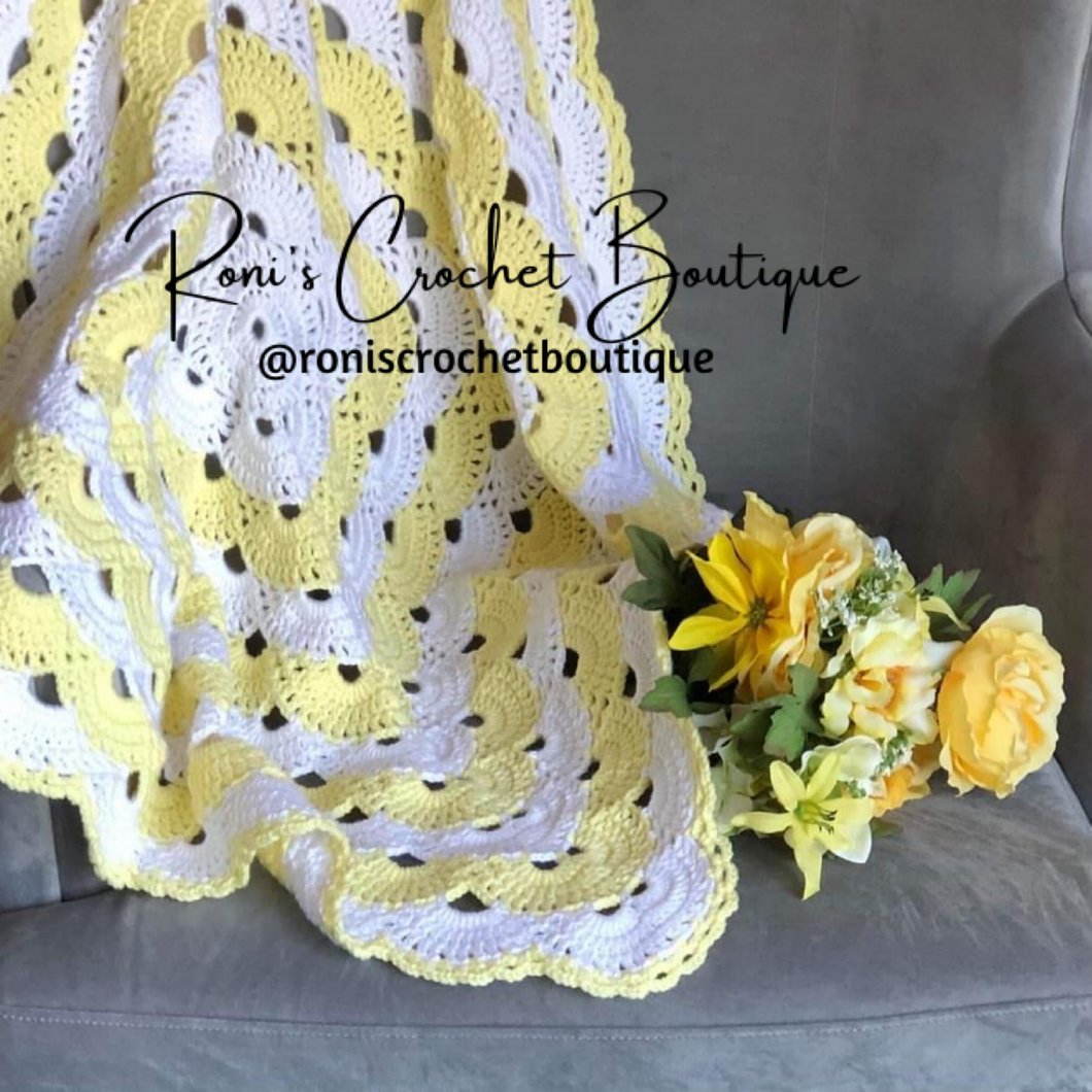 Yellow & White Virus Baby Blanket